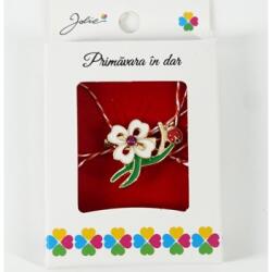 Flippy Martisor Brosa Mica in Cutie, Jolie, Dimensiune Brosa 2, 5-3 cm, Material Metal, Model Trifoi Alb, Multicolor (teo-134765)