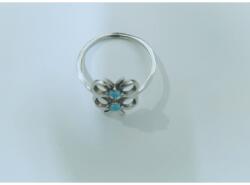 Flippy Inel pentru Dama, Jolie, Argint 925, Model 2 Fundite cu Piatra Albastra, 1.7g, 1.5 cm x 1.5 cm, Marimea 51, Argintiu (teo-132459)