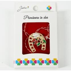 Flippy Martisor Brosa, Jolie, Model Potcoava cu Ghiocel si Buburuza, Metal Emailat in Culori, Sistem de Prindere cu Ac, Dimensiune 2.5-3 cm, Ambalaj Individual cu Design, Multicolor (teo-134766)