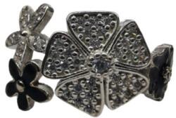 Flippy Inel pentru Dama Argint 925, Jolie, Model Trifoi cu Email Negru, 4.9 g, Marimea 57, Argintiu Negru (teo-132460)