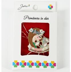Flippy Martisor Brosa Mica in Cutie, Jolie, Dimensiune Brosa 2, 5-3 cm, Material Metal, Model Ghiocei pentru mama, Multicolor (teo-134749)