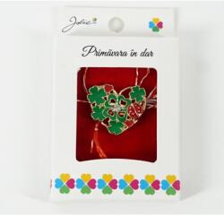 Flippy Martisor Brosa Mica in Cutie, Jolie, Dimensiune Brosa 2, 5-3 cm, Material Metal, Model Inima Cu Trifoi, Multicolor (teo-134774)