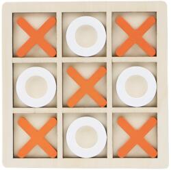 Flippy Jucarie Montessori Tic Tac Toe, Flippy, Educativa, Interactiva, din lemn, X si O, 9 Piese, 14.3x14.3 cm, Portocaliu Alb (teo-126527)