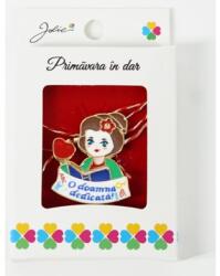 Flippy Martisor Brosa Mica in Cutie, Jolie, Dimensiune Brosa 2, 5-3 cm, Material Metal, Model O Doamna Dedicata, Multicolor (teo-134745)