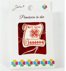 Flippy Martisor Brosa Mica in Cutie, Jolie, Dimensiune Brosa 2, 5-3 cm, Material Metal, Model Trifoi Mult Noroc, Alb (teo-134755)