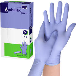 Matopat mănuși din cauciuc nitrilic fără pudră violet M, 100 buc/cutie (MA-144-M000-019)