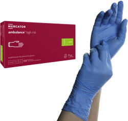 Mercator Medical ambulanță risc ridicat latex fără pudră mănuși de examinare albastru S (RD10011002)