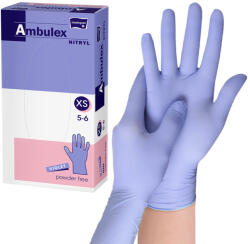Matopat mănuși din cauciuc nitrilic fără pudră violet XS, 100 buc/cutie (MA-144-XS00-019)