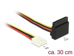 Delock 85510 Tápkábel, 4 tűs Floppy-csatlakozóhüvely > 15 tűs SATA-csatlakozóhüvely, fém, 30 cm (85510)