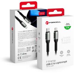 Forcell F-ENERGY C259 kábel Type C Lightninghez PD 3A 27W Cafule 3 m fekete,