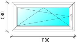  120x60 Bukó-nyíló műanyag ablak