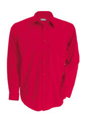 Kariban Férfi ing Kariban KA541 Men'S Long-Sleeved Cotton poplin Shirt -3XL, Classic Red