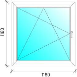  120x120 Bukó-nyíló műanyag ablak