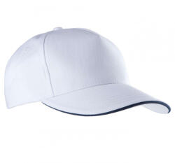K-UP Uniszex sapka K-UP KP130 Sandwich peak Cap - 5 panels -Egy méret, White/Navy