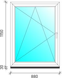  90×120 Bukó-nyíló műanyag ablak