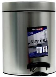 Eurogold SIRIUS 5l 19x24cm ezüst pedálos szemetes (801205 SILVER) - officedepot
