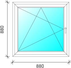  90x90 Bukó-nyíló műanyag ablak