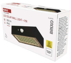 EMOS LED SOLAR lámpatest BRIXO PIR, 350lm IP65 természetes fehér (ZG162S) - mi-one