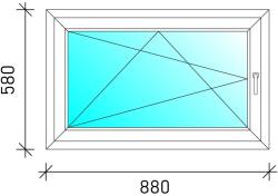  90x60 Bukó-nyíló műanyag ablak