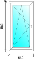  60x120 Bukó-nyíló műanyag ablak