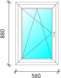  60x90 Bukó-nyíló műanyag ablak