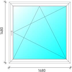  150x150 Bukó-nyíló műanyag ablak