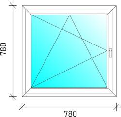 80x80 Bukó-nyíló műanyag ablak