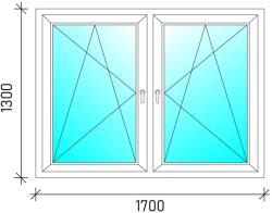  170×130 Tokosztott nyb/nyb műanyag ablak