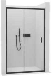 Cerano - Tolózuhanyajtó Varone LINE L/R - matt fekete, átlátszó üveg - 130x195 cm, CER-CER-478096 (CER-CER-478096)