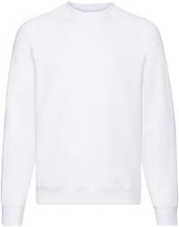 Fruit of the Loom Unisex felnőtt felnőtt klasszikus egyszínű Raglan pulóver 2XL fehér