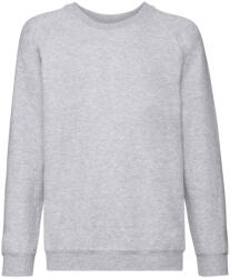 Fruit of the Loom Gyermekek/gyerekek Classic Heather Raglan pulóver 7/8 EVES szürke