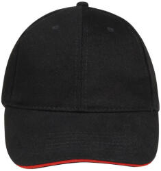 SOL'S Buffalo 6 paneles baseball sapka fekete|vörös