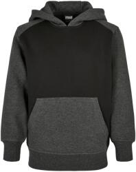 Urban Classics Fiúk kéttónusú hamis Raglan kapucnis pulóver 5 - 6 EVES fekete