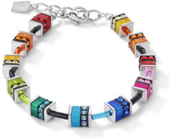 Coeur de Lion női ezüst színű, kék, narancssárga, piros, rózsaszín, sárga arany színű, zöld karkötő 4409/30-1500 - 4409/30-1500 (4409/30-1500)