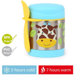 Skip Hop Zoo Étel termosz kanállal/villával Zsiráf 325 ml, 3r+ - vitalcafe