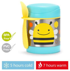 Skip Hop Zoo Étel termosz kanállal/villával Méh 325 ml, 3r+ - vitalcafe