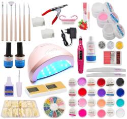 Sina Kit unghii false cu gel, nr. 38, lampa led, Peach Rose, Sela (20521)