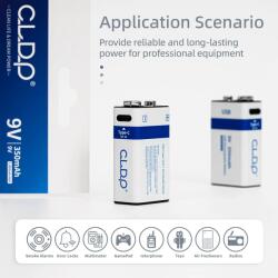 CLDP Set 2 acumulatori 9V 350mAh USc cablu inclus CLDP (cldp9v-li) Baterie reincarcabila