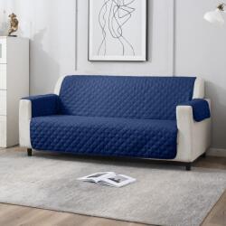 Ralex Husa canapea 3 locuri tip cuvertura matlasata 190x177 cm cu laterale, reversibila, Bleumarin