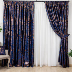 Hiko Set 2 draperii Hiko COMFY IMPERIAL catifea imprimata, albastru royal, cu rejansa (10013721)