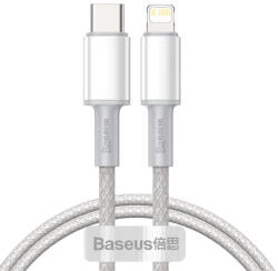 Baseus PD 20W USB-C/Lightning adat- és töltőkábel, 2m, fehér