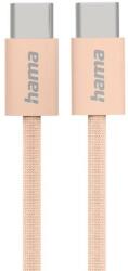 Hama Кабел за зареждане "Fabric", USB-C - USB-C, 1 m, Nylon, оранжев (HAMA-201727) - megamag