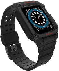 Apple Watch 8/7/6/5/4/3/2 / SE (41/40 / 38mm) Armored Óraszíj és Tok Fekete