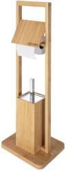 Casaria WC kefe és papírtartó bambusz állvány, 24, 5x20x83cm, barna Casaria
