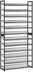 Jurhan IDA halmozható cipőállvány, 12 polc, 92, 5x31x223cm, fekete
