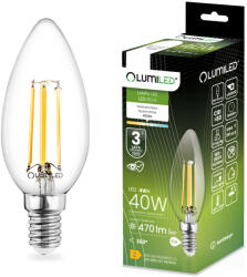 Lumileds LED izzó E14 B35 4W = 40W 470lm 4000K semleges 360°-os izzószál LUMILED (LEDZARMI200)
