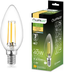 Lumileds LED izzó E14 B35 4W = 40W 470lm 3000K meleg 360°-os izzószál LUMILED (LEDZARMI195)