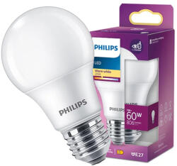 Philips LED izzó E27 A60 7W = 60W 806lm 2700K meleg fehér PHILIPS (8720169324114)
