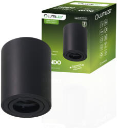 Lumileds Felületre szerelhető HALOGEN Spotcsöves mozgatható lámpatest LUNDO GU10 LUMILED kerek fekete 80mm (LEDOPRMIA542)