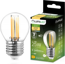 Lumileds LED izzó E27 P40 Izzószál 2W = 25W 249lm 3000K Meleg 360° LUMILED (LEDZARMI240)